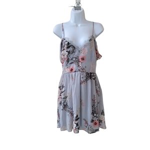 New JUST ME Floral Off The Shoulder Tie Back Mini Dress Size M